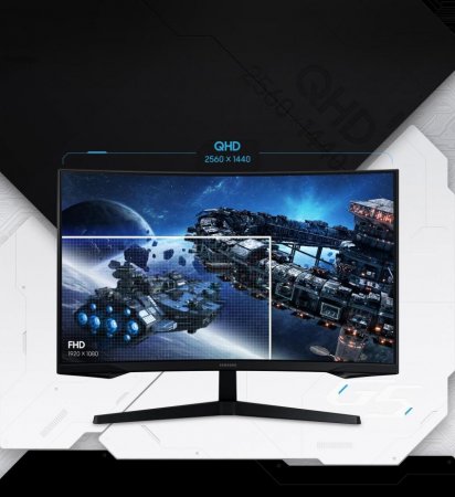 Description image for Samsung LS32CG550ENXZA 32-Inch Odyssey G5 QHD 165Hz 1ms HDR10 Curved Gaming Monitor