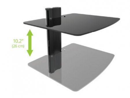 Description image for Kanto AVT1 Single AV Component Wall Shelf (Aluminum Cover) BLACK