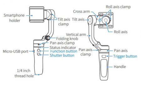 Description image for FeiyuTech Vlog Pocket 3-Axis Foldable Gimbal Stabilizer for Smartphone