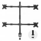 Rocelco DM4 Quadruple Monitor Desk Mount BLACK