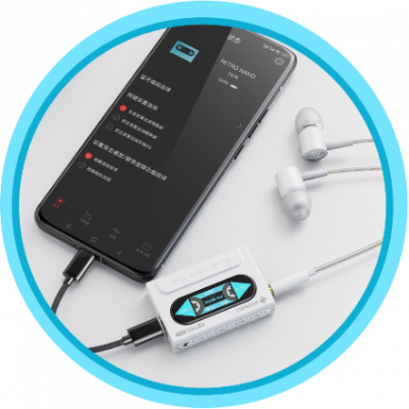 Description image for FiiO Retro Nano Bluetooth DAC and Headphone Amplifier BLUE