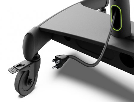 Description image for Kanto MTM86PL Height Adjustable Rolling Cart for 55"-86" TVs BLACK