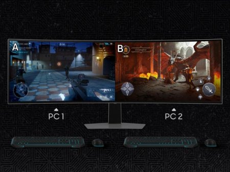 Description image for Samsung LS49DG912SNXZA — 49" Odyssey G9 DQHD Curved Gaming Monitor, 240Hz, 1ms, HDR10