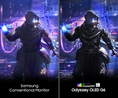 Description image for Samsung LS27DG600SNXZA — 27" Odyssey G6 QHD Gaming Monitor, 240Hz, 1ms, HDR10, G-Sync