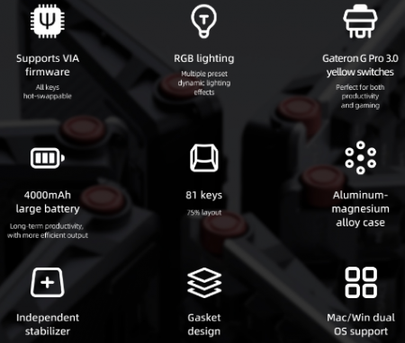 Description image for FiiO KB3 HiFi Audio Mechanical Keyboard BLACK