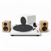 Kanto YU2 Speakers SUB6 Subwoofer and OB13 Turntable All-In-One Package BAMBOO WHITE