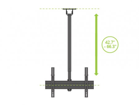 Description image for Kanto CM600SG Stainless Steel Outdoor Ceiling Mount for 37"-70" TVs BLACK - Open