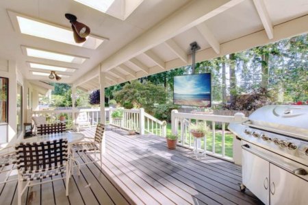 Description image for Kanto CM600SG Stainless Steel Outdoor Ceiling Mount for 37"-70" TVs BLACK - Open