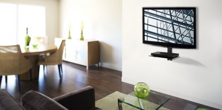 Description image for OmniMount MOD1 Wall System 1-Shelf Modular with Cable Management BLACK