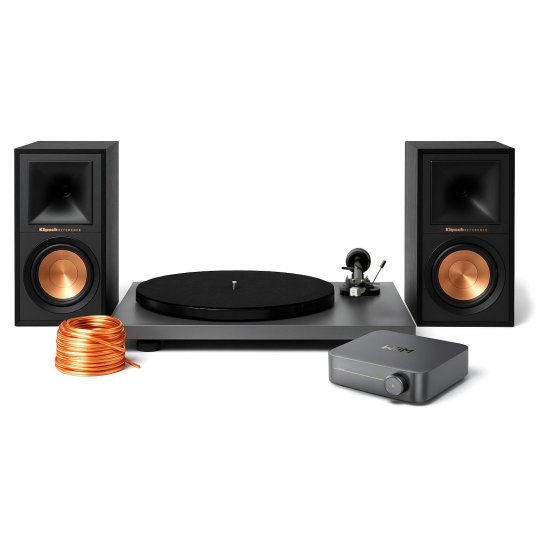 Klipsch WiiM Amp Pro-Ject E1 Phono and Speaker Wire Bundle
