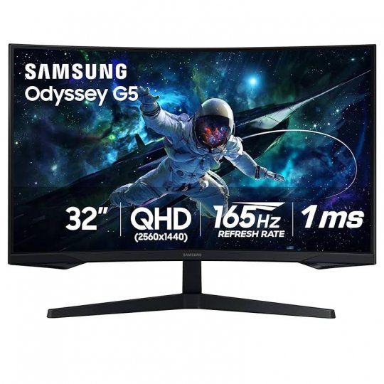 Samsung LS32CG550ENXZA 32-Inch Odyssey G5 QHD 165Hz 1ms HDR10 Curved Gaming Monitor