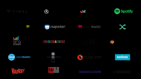 Streaming music services for Bluesound