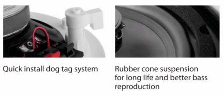 Description image for Omage IWRD6.5 6.5-Inch In-Ceiling Speakers Pair WHITE