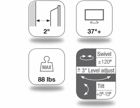 Description image for Sonora SF Series Articulating TV Bracket for TVs over 37