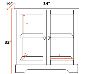 Description image for Sonora S60C34B Wood TV Stand With Glass Doors DARK BROWN