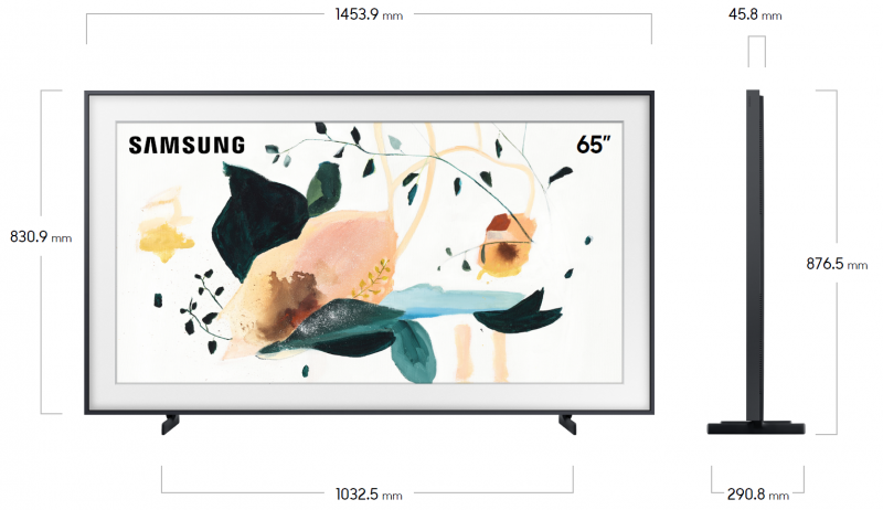 The Frame 65" Dimensions