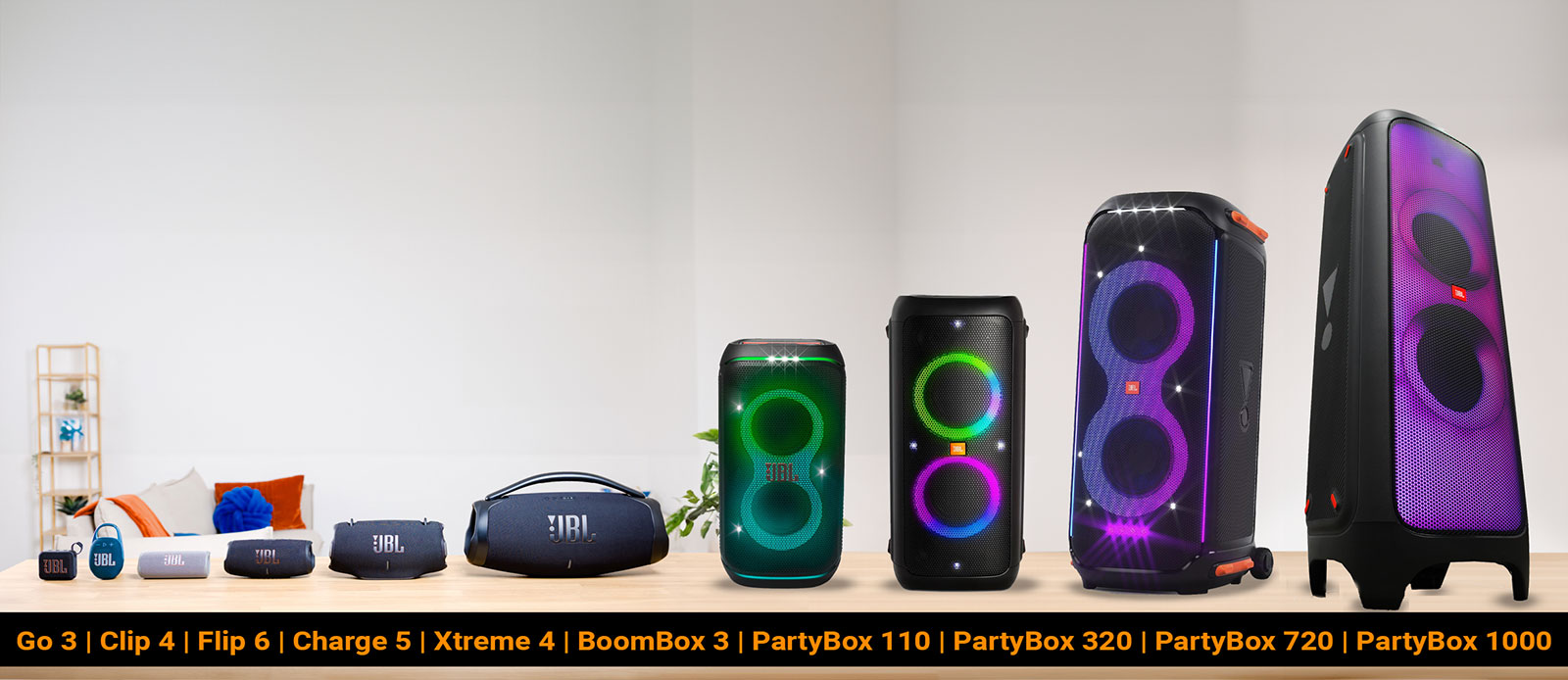 JBL Portable Speaker Size Comparison